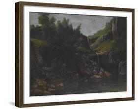 Cascade in a Rocky Landscape, C.1872-4-Gustave Courbet-Framed Giclee Print