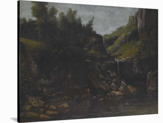 Cascade in a Rocky Landscape, C.1872-4-Gustave Courbet-Stretched Canvas