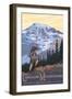 Cascade Mountains, Oregon - Hiking Scene-Lantern Press-Framed Art Print