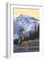 Cascade Mountains, Oregon - Hiking Scene-Lantern Press-Framed Art Print