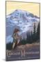 Cascade Mountains, Oregon - Hiking Scene-Lantern Press-Mounted Art Print