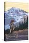 Cascade Mountains, Oregon - Hiking Scene-Lantern Press-Stretched Canvas