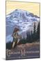 Cascade Mountains, Oregon - Hiking Scene-Lantern Press-Mounted Art Print