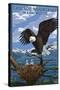 Cascade Mountains, Washington - Eagle Perched with Chicks-Lantern Press-Stretched Canvas