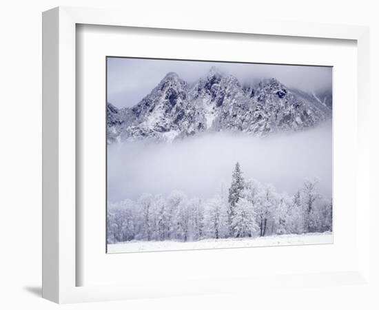 Cascade Range, Mt. Si after snowfall, King County, Washington, USA-Charles Gurche-Framed Photographic Print