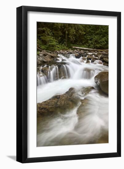 Cascades on Deception Creek, Mount Baker-Snoqualmie National Forest, Washington, U.S.A.-James Hager-Framed Photographic Print