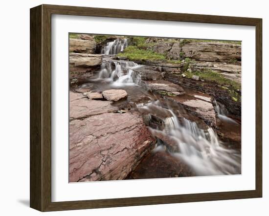 Cascades over Red Rock, Glacier National Park, Montana, United States of America, North America-James Hager-Framed Photographic Print