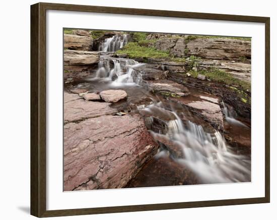 Cascades over Red Rock, Glacier National Park, Montana, United States of America, North America-James Hager-Framed Photographic Print