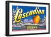 Cascadian Pear Label-null-Framed Art Print