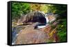 Cascading Creek of the Basin, Franconia Notch, NH-George Oze-Framed Stretched Canvas