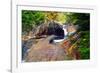 Cascading Creek of the Basin, Franconia Notch, NH-George Oze-Framed Photographic Print