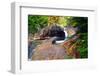 Cascading Creek of the Basin, Franconia Notch, NH-George Oze-Framed Photographic Print