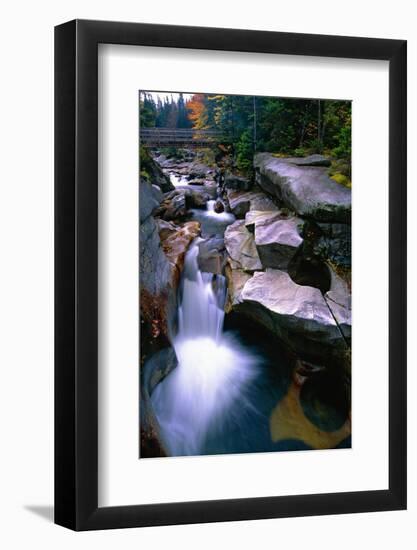 Cascading Falls on the Ammonoosuc River-George Oze-Framed Photographic Print