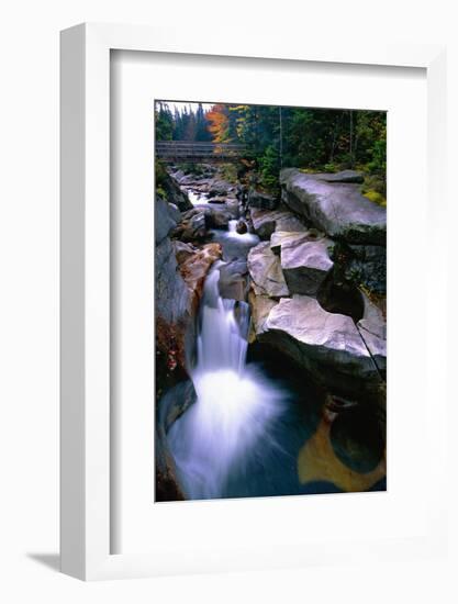 Cascading Falls on the Ammonoosuc River-George Oze-Framed Photographic Print