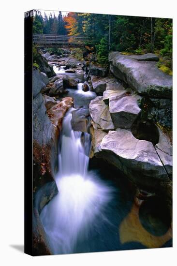 Cascading Falls on the Ammonoosuc River-George Oze-Stretched Canvas