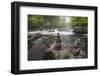 Cascading mountain stream and rock cairns, Great Smoky Mountains NP, Tennessee, North Carolina-Adam Jones-Framed Photographic Print