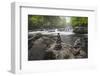 Cascading mountain stream and rock cairns, Great Smoky Mountains NP, Tennessee, North Carolina-Adam Jones-Framed Photographic Print