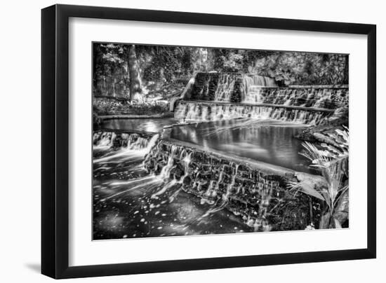 Cascading Waterfall on the San Antonio Riverwalk-Dean Fikar-Framed Photographic Print