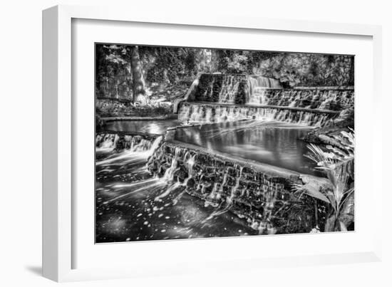 Cascading Waterfall on the San Antonio Riverwalk-Dean Fikar-Framed Photographic Print