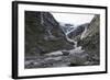 Cascading Waterfalls and Kjenndalen Glacier, Jostedalsbreen National Park, Lodal Valley-Eleanor Scriven-Framed Photographic Print