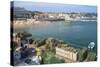 Cascais Pier and Beach, Cascais, Lisbon Coast, Portugal, Europe-G&M Therin-Weise-Stretched Canvas