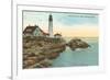 Casco Bay Lighthouse, Portland, Maine-null-Framed Art Print