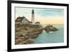 Casco Bay Lighthouse, Portland, Maine-null-Framed Art Print