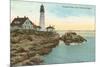 Casco Bay Lighthouse, Portland, Maine-null-Mounted Art Print