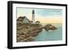 Casco Bay Lighthouse, Portland, Maine-null-Framed Art Print