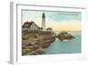 Casco Bay Lighthouse, Portland, Maine-null-Framed Art Print