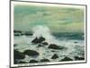 Casco Bay, Maine - View of the Surf and Beach Rocks-Lantern Press-Mounted Art Print