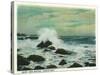 Casco Bay, Maine - View of the Surf and Beach Rocks-Lantern Press-Stretched Canvas