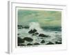 Casco Bay, Maine - View of the Surf and Beach Rocks-Lantern Press-Framed Art Print