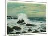 Casco Bay, Maine - View of the Surf and Beach Rocks-Lantern Press-Mounted Art Print