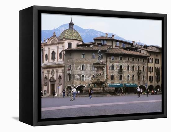 Case Cazuffi-Rella, in Piazza Duomo, Trento, Trentino, Italy-Michael Newton-Framed Stretched Canvas