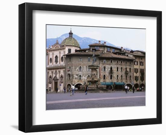 Case Cazuffi-Rella, in Piazza Duomo, Trento, Trentino, Italy-Michael Newton-Framed Photographic Print