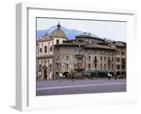 Case Cazuffi-Rella, in Piazza Duomo, Trento, Trentino, Italy-Michael Newton-Framed Photographic Print