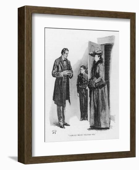 Case of Identity Holmes Receives a Visit from Mary Sutherland-Sidney Paget-Framed Art Print