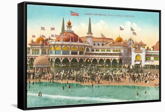 Casino and Beach, Santa Cruz, California-null-Framed Stretched Canvas