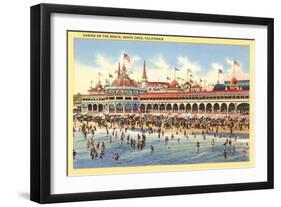 Casino and Beach, Santa Cruz, California-null-Framed Art Print