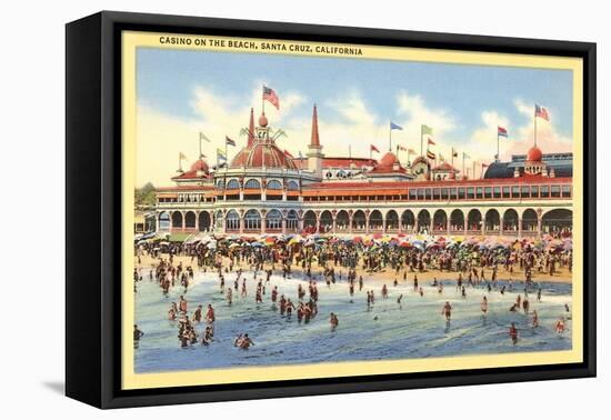 Casino and Beach, Santa Cruz, California-null-Framed Stretched Canvas