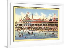 Casino and Beach, Santa Cruz, California-null-Framed Art Print