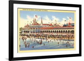 Casino and Beach, Santa Cruz, California-null-Framed Art Print