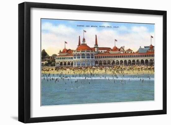 Casino and Beach, Santa Cruz, California-null-Framed Art Print