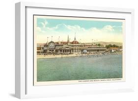 Casino and Beach, Santa Cruz-null-Framed Art Print