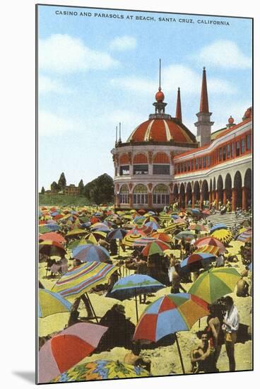 Casino and Parasols, Santa Cruz, California-null-Mounted Art Print