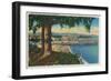 Casino and Pier, Santa Cruz - Santa Cruz, CA-Lantern Press-Framed Art Print