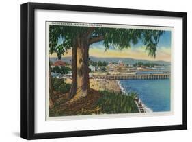 Casino and Pier, Santa Cruz - Santa Cruz, CA-Lantern Press-Framed Art Print