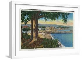 Casino and Pier, Santa Cruz - Santa Cruz, CA-Lantern Press-Framed Art Print