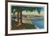 Casino and Pier, Santa Cruz - Santa Cruz, CA-Lantern Press-Framed Premium Giclee Print